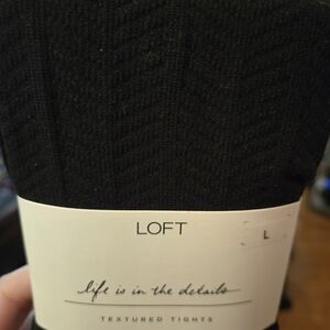 LOFT Black Textured Tights